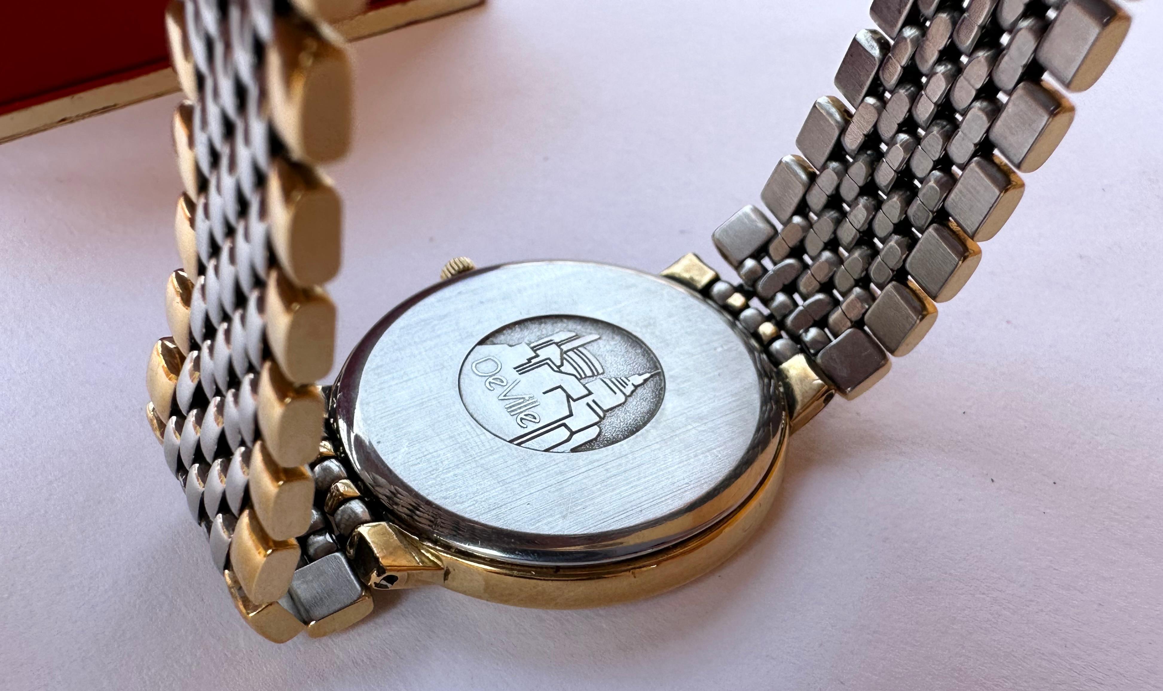 Omega De Ville 3961012 Vergoldete dünne Uhr mit goldenem Datum 8