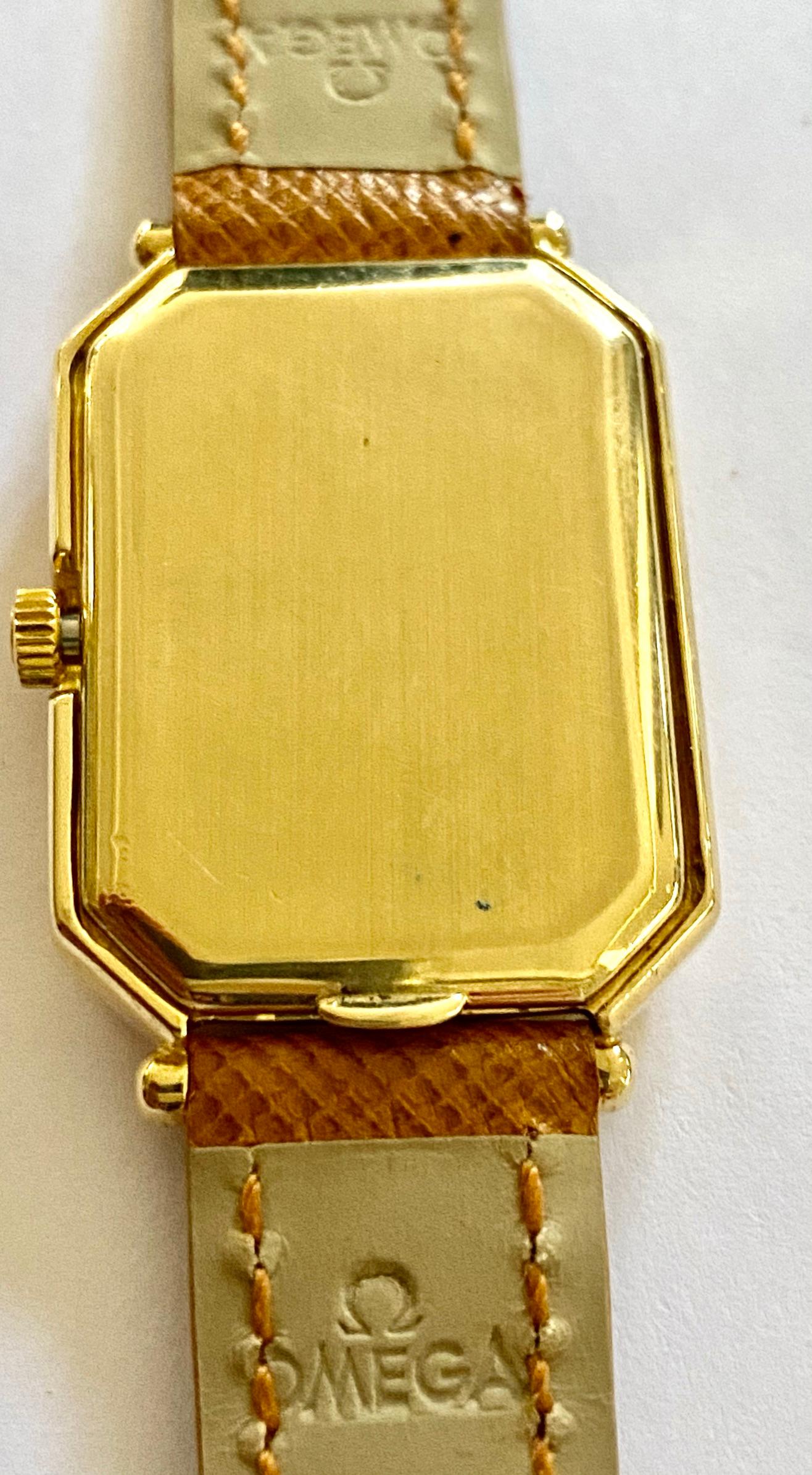 Modern OMEGA de Ville Gold Ladies Watch 1980, Leather Strap