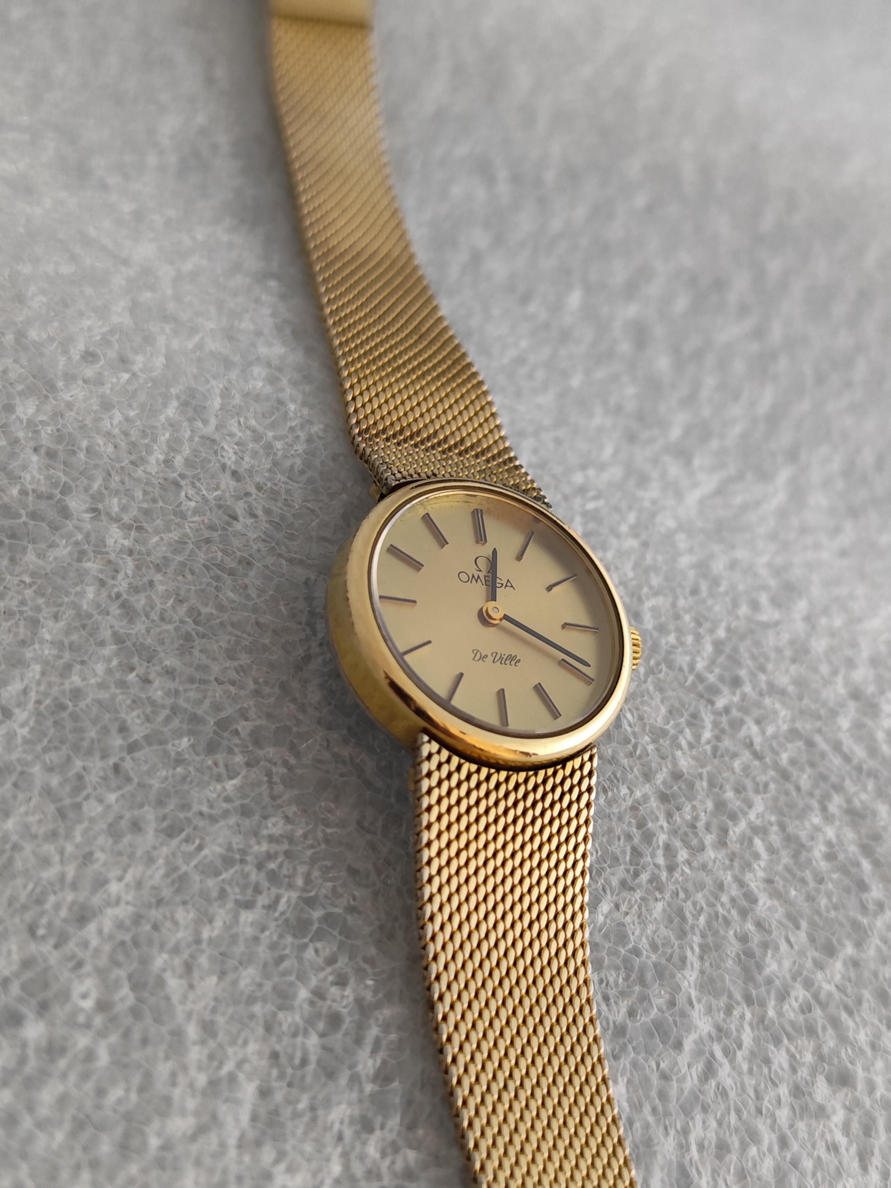 Reloj Omega De Ville chapado en oro Ref 7112075 En caja en venta 5