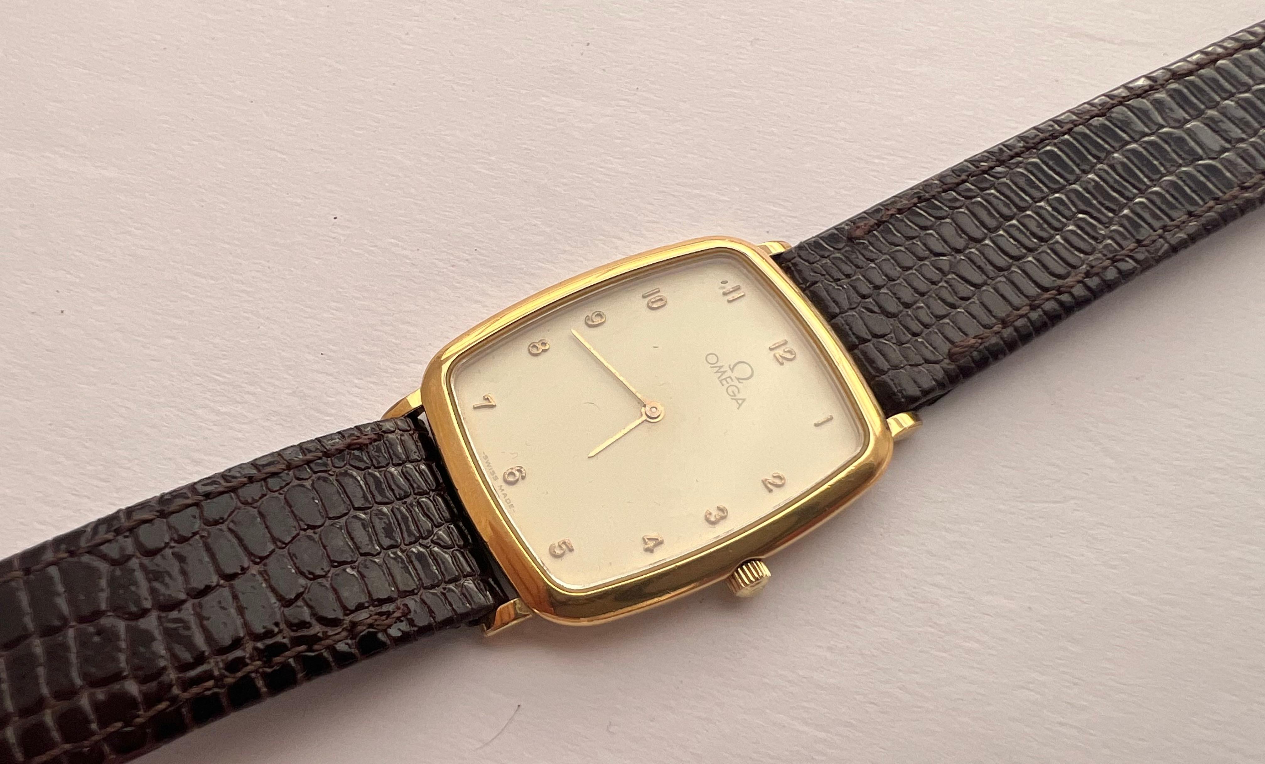 Omega De Ville Gold Plated Slim Ref 195.0076.2 Arabic Numerals Watch 6