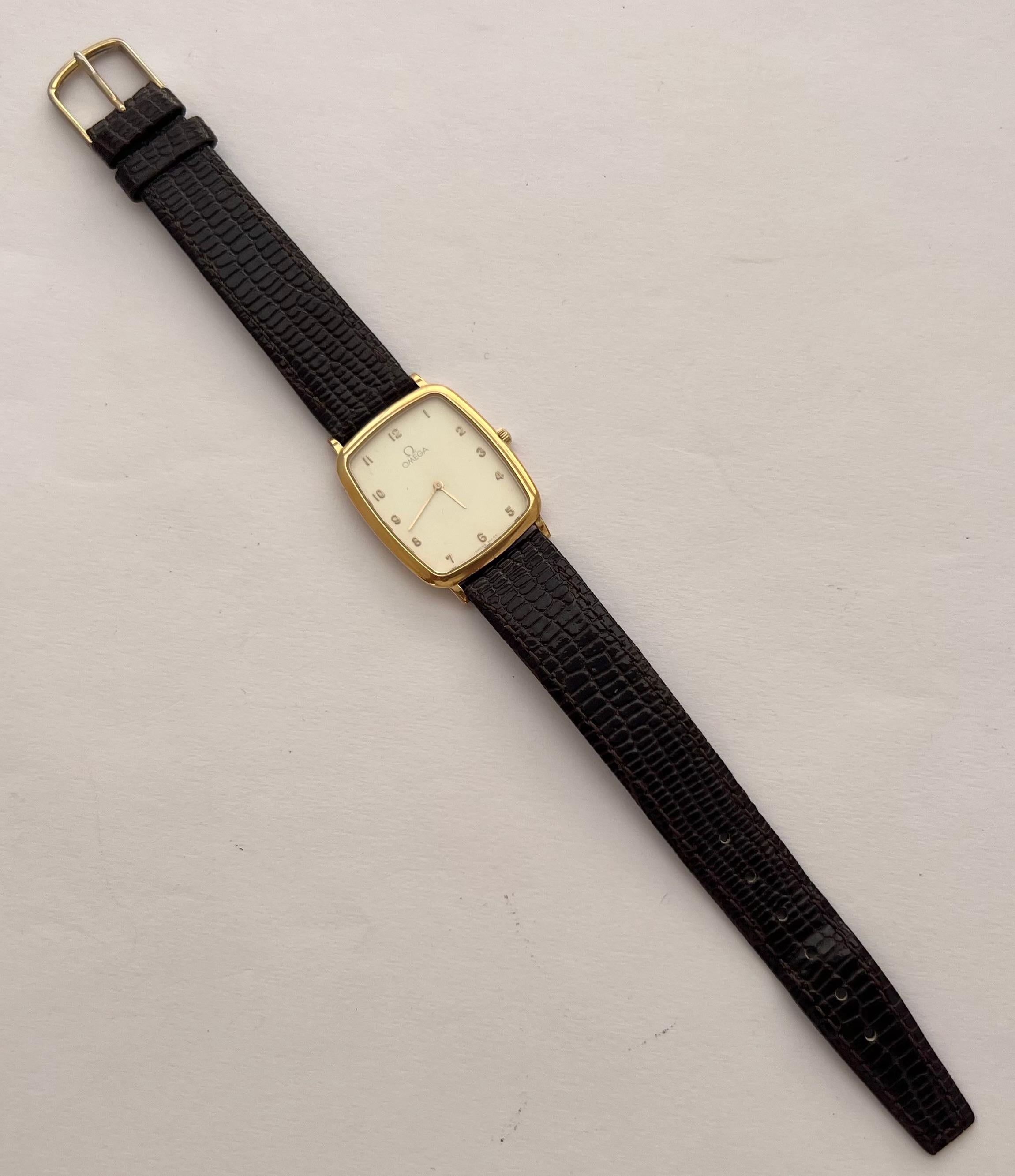 Omega De Ville Gold Plated Slim Ref 195.0076.2 Arabic Numerals Watch 1