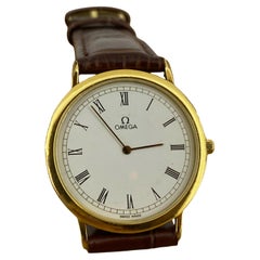 Vintage Omega De Ville Gold-Plated Steel 32mm Roman Numerals Quartz Mens' Watch, c1980's