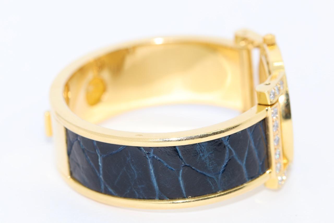 Omega De Ville Ladies Wrist Watch, 18 Karat Yellow Gold and 48 Diamonds For Sale 2