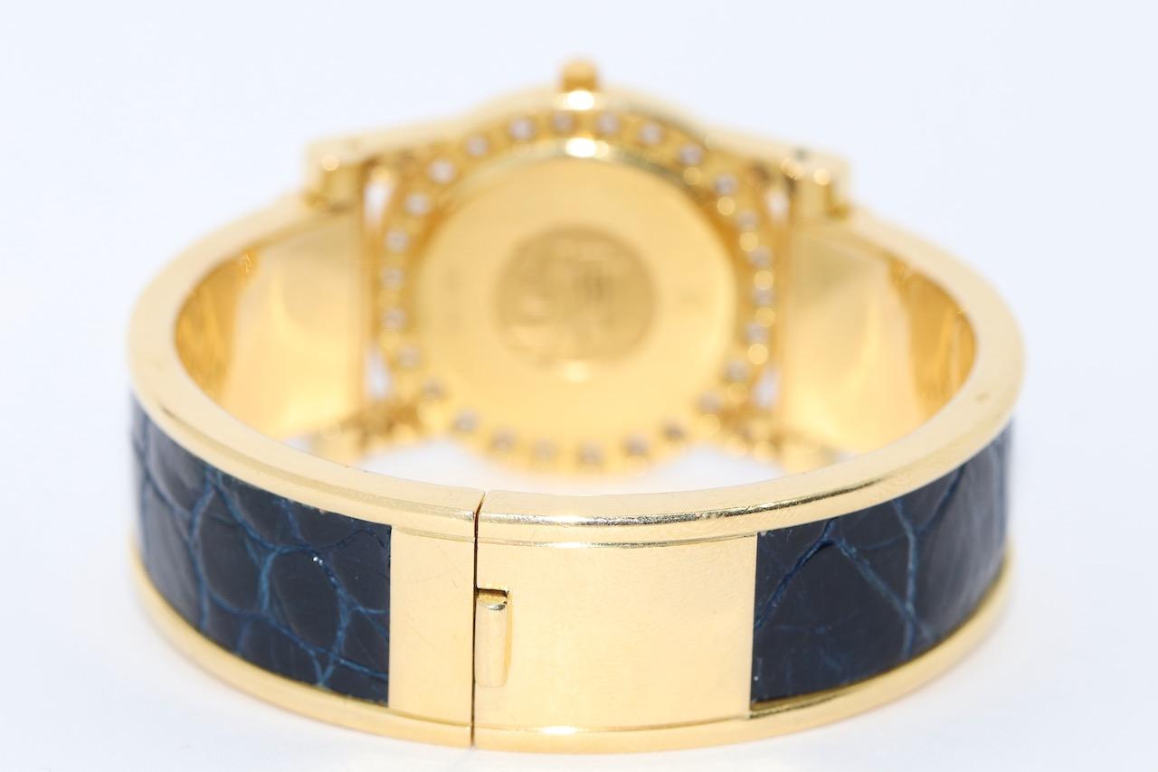 Omega De Ville Ladies Wrist Watch, 18 Karat Yellow Gold and 48 Diamonds For Sale 3