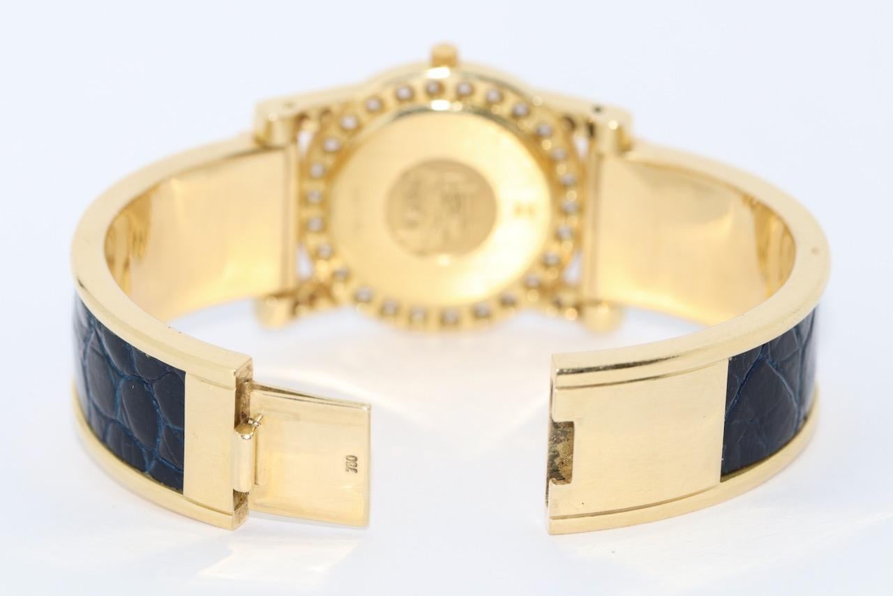 Omega De Ville Ladies Wrist Watch, 18 Karat Yellow Gold and 48 Diamonds For Sale 4