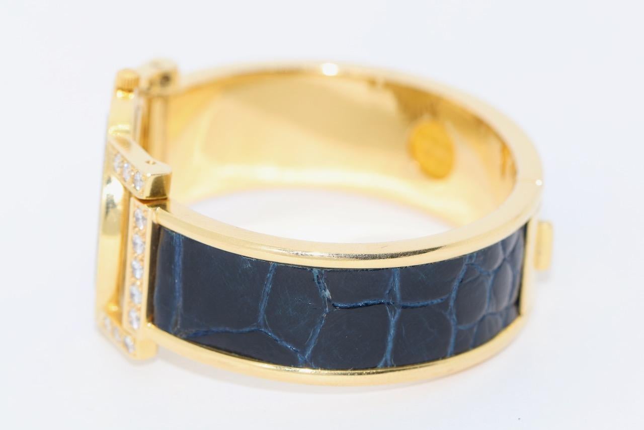Omega De Ville Ladies Wrist Watch, 18 Karat Yellow Gold and 48 Diamonds For Sale 1