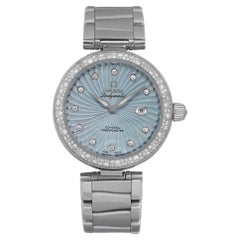 Omega De Ville Ladymatic 34MM Blaue MOP Diamant-Zifferblattuhr 425.35.34.20.57.002