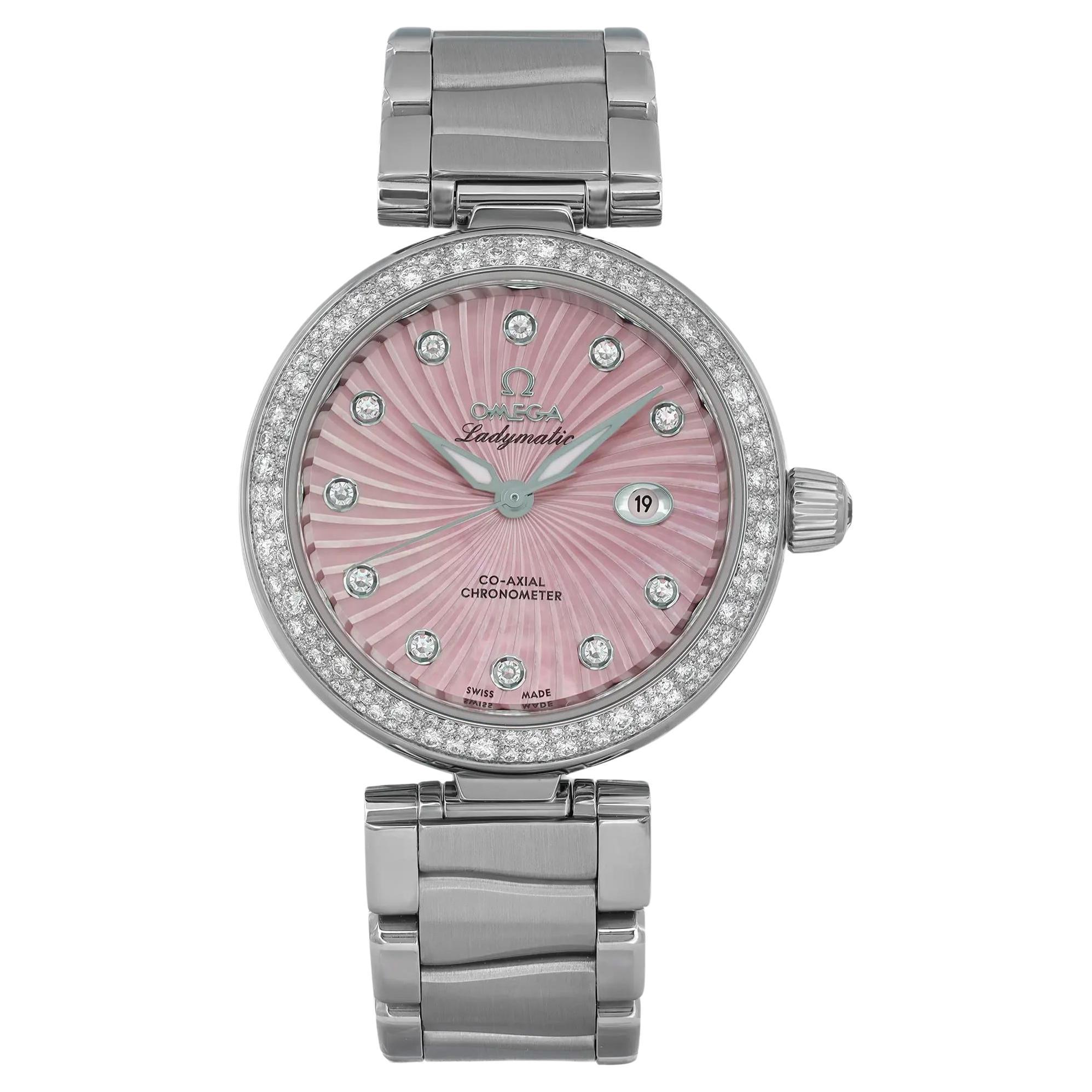 Omega De Ville Ladymatic Pink Diamond MOP Dial Ladies Watch 425.35.34.20.57.001