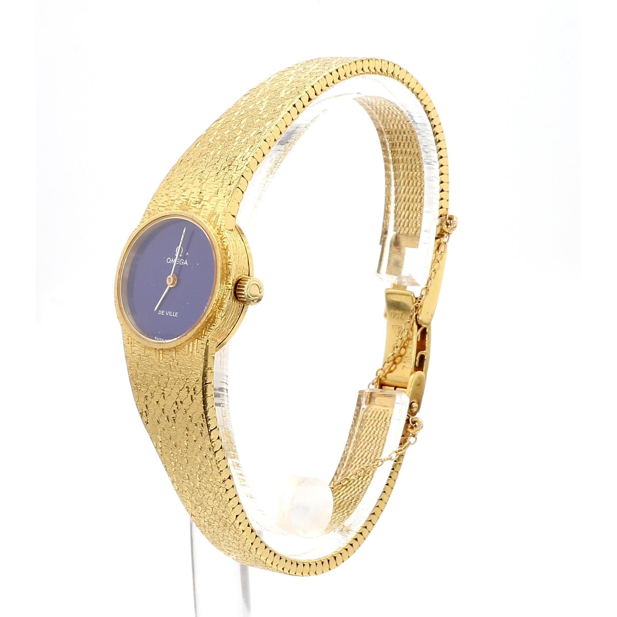 Omega De Ville Lapis Lazuli Dial 18K Gold Manual Wind Watch im Angebot 4