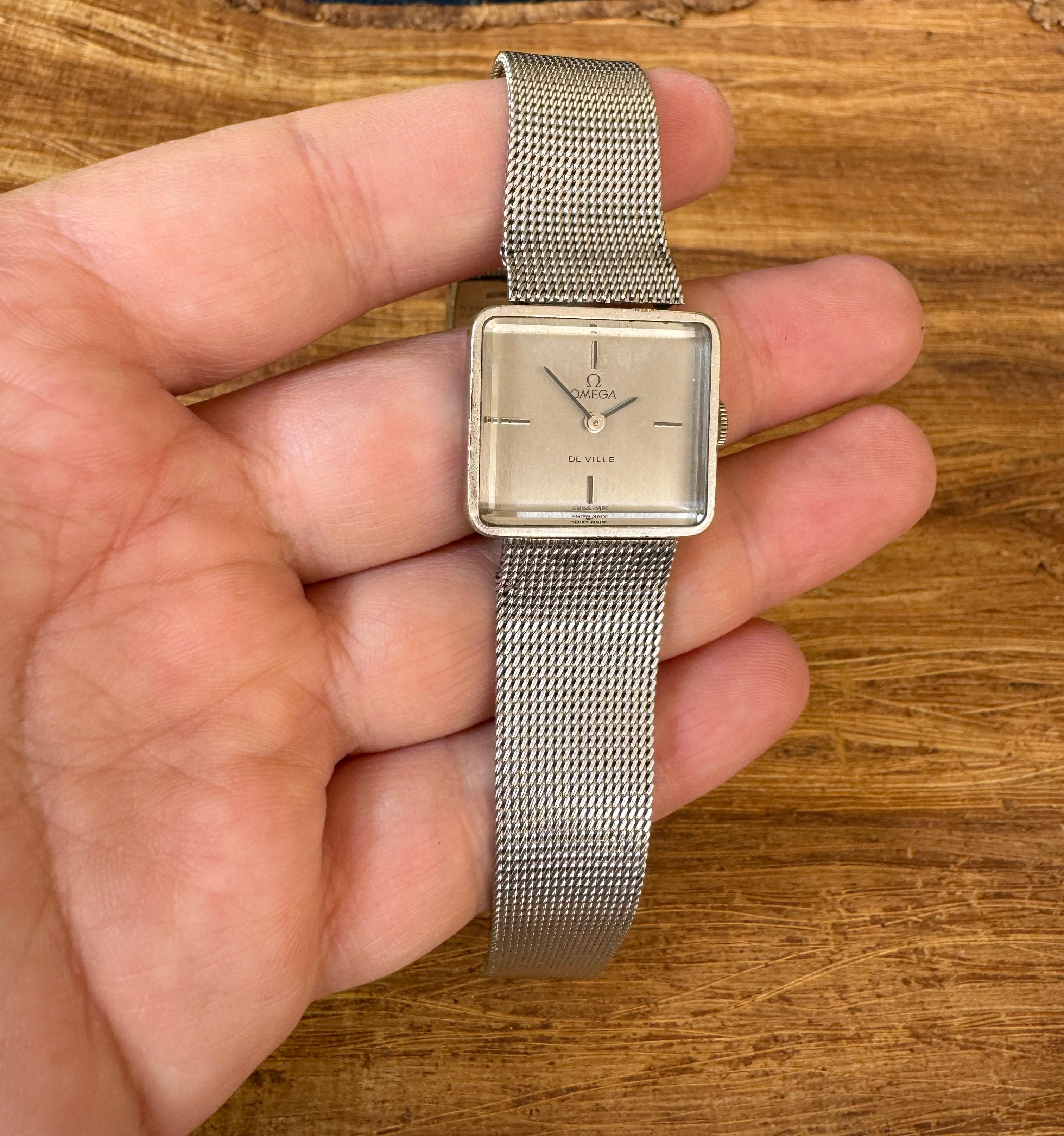 Omega De Ville Manual Winding Steel Mesh Bracelet Watch For Sale 6