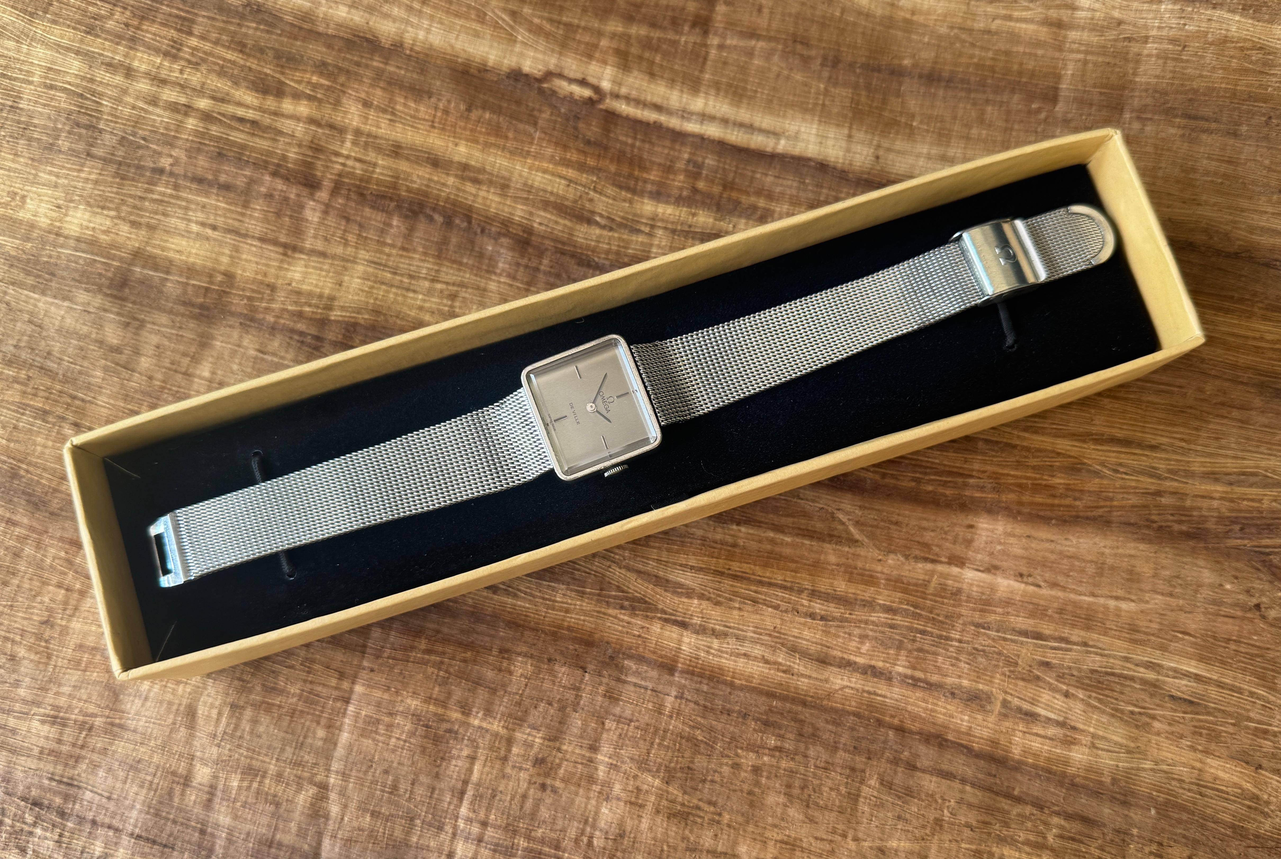 Omega De Ville Manual Winding Steel Mesh Bracelet Watch For Sale 3
