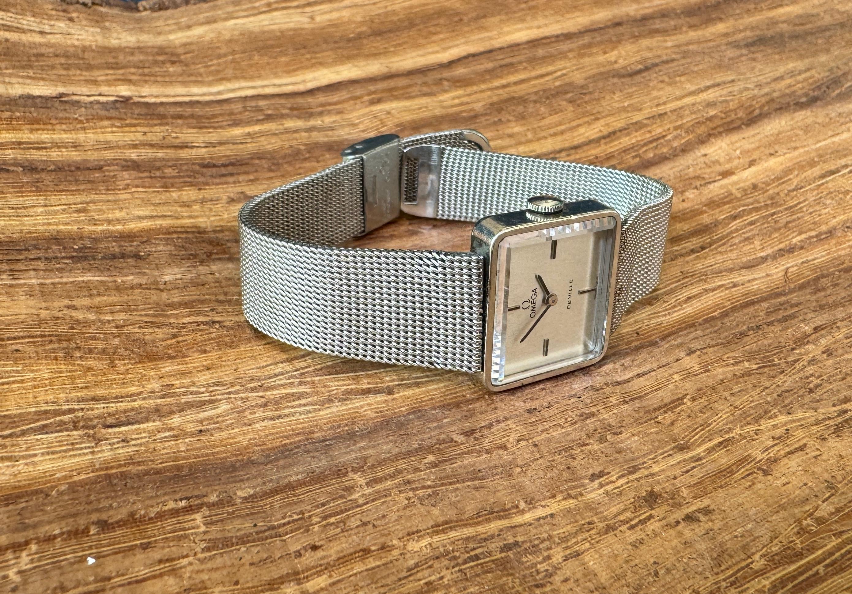Omega De Ville Manual Winding Steel Mesh Bracelet Watch For Sale 5