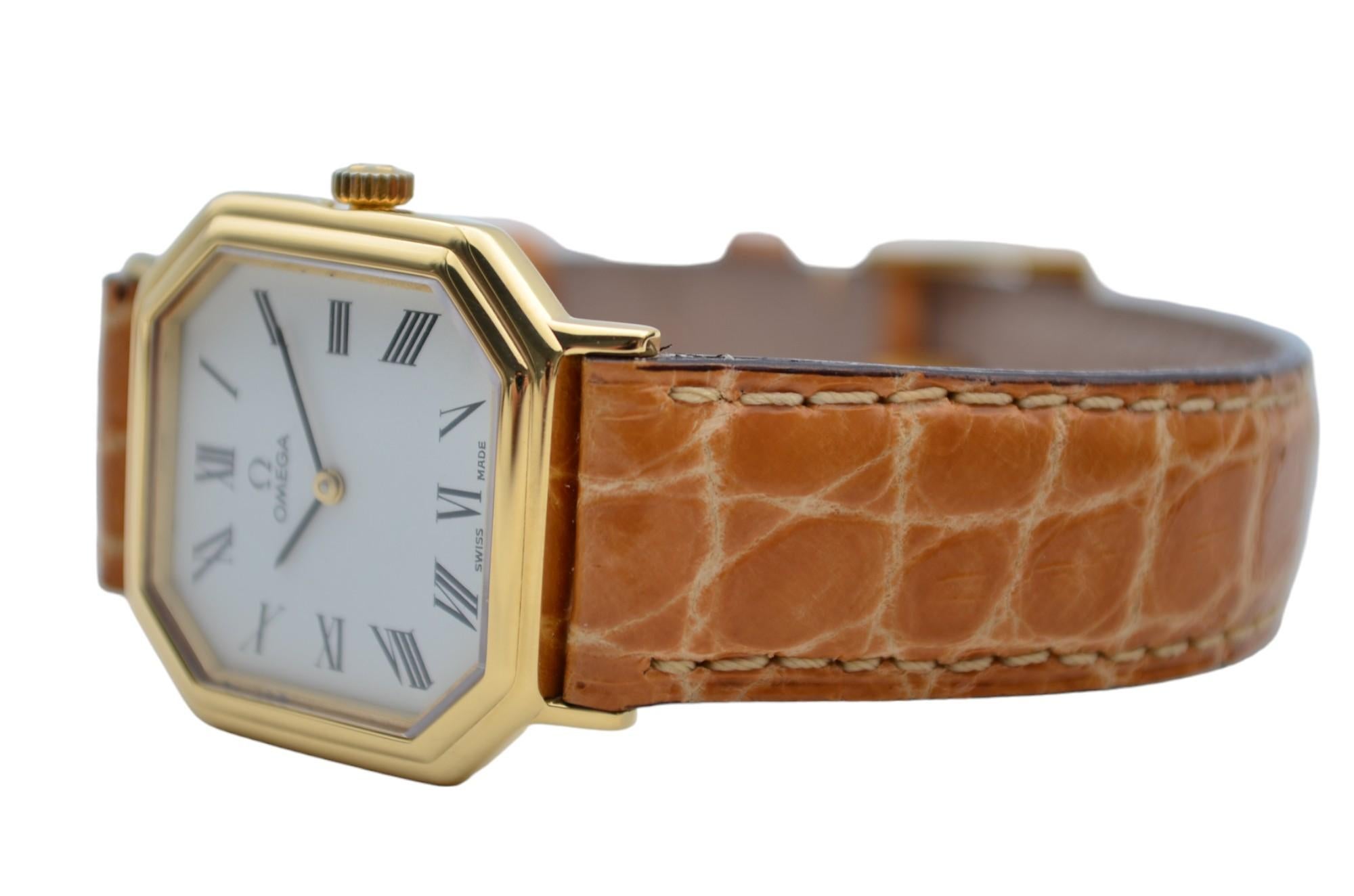 omega deville 18k gold watch