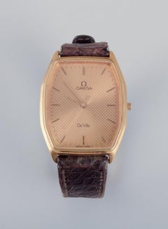 Omega De Ville men's wristwatch in brass. 1970s. Quartz movement.