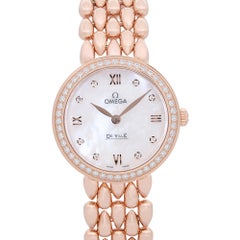 Omega De Ville Prestige 18K Rose Gold Diamond Dial Watch 424.55.27.60.55.004