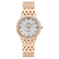 Vintage Omega De Ville Prestige 18K Rose Gold MOP Dial Quartz Watch 424.50.27.60.05.002