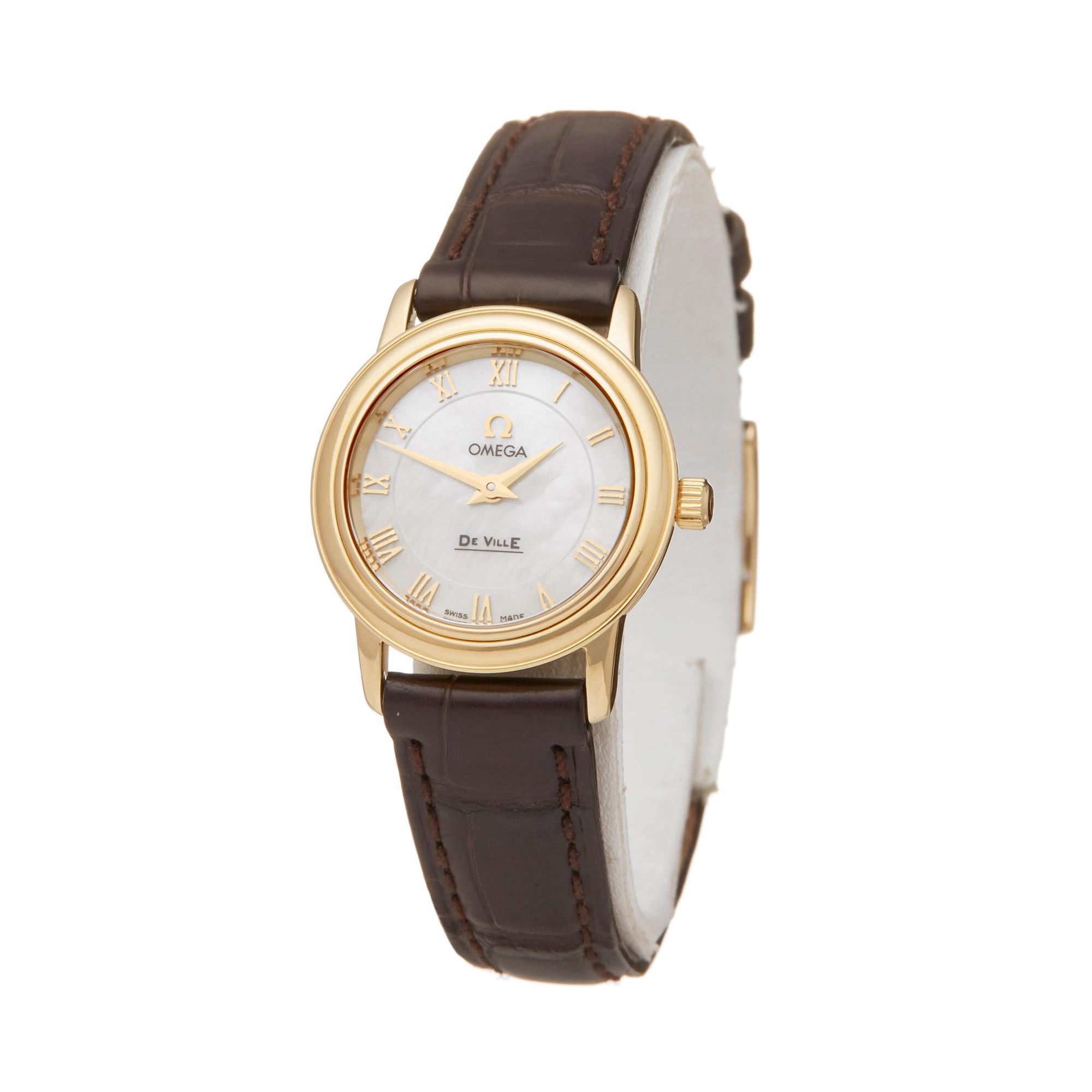 Ref: W5990
Manufacturer: Omega
Model: De Ville
Model Ref: 4670.71.02
Age: Circa 2010's
Gender: Ladies
Complete With: Box Only
Dial: Mother of Pearl Roman
Glass: Sapphire Crystal
Movement: Quartz
Water Resistance: To Manufacturers