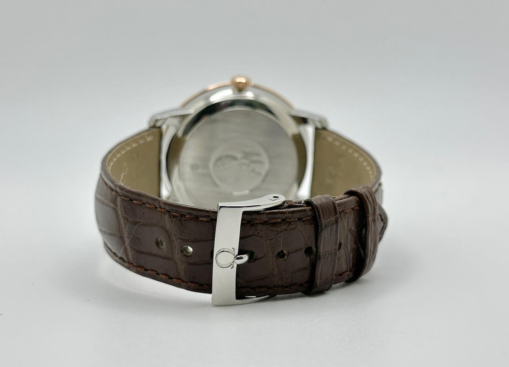 Omega De Ville Prestige 424.23.40.21.13.001 39.5mm 18K Rose Gold Steel Box Paper For Sale 3