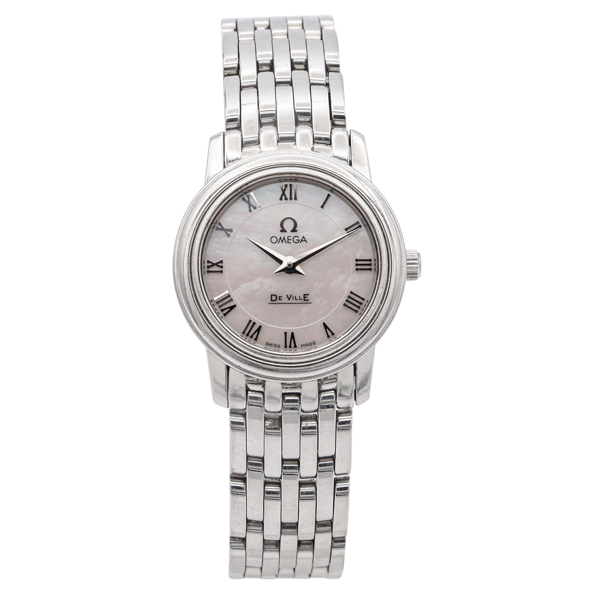 Omega De Ville Prestige Mother of Pearl Dial Quartz Women
s Watch