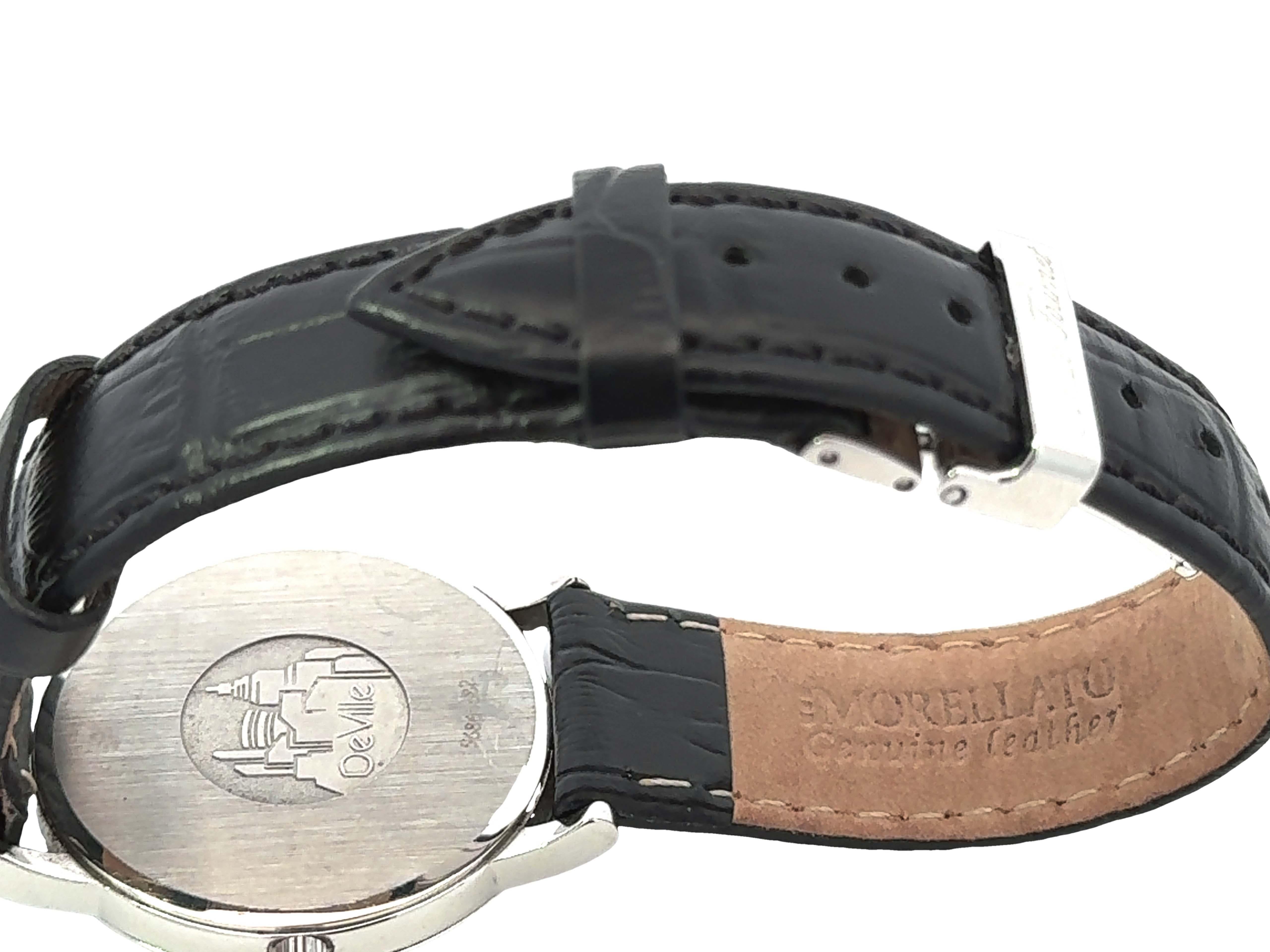 OMEGA De Ville Prestige Stahlquarz-Uhr 34mm mit Generischem Alligatorarmband aus Stahl im Zustand „Hervorragend“ im Angebot in Honolulu, HI