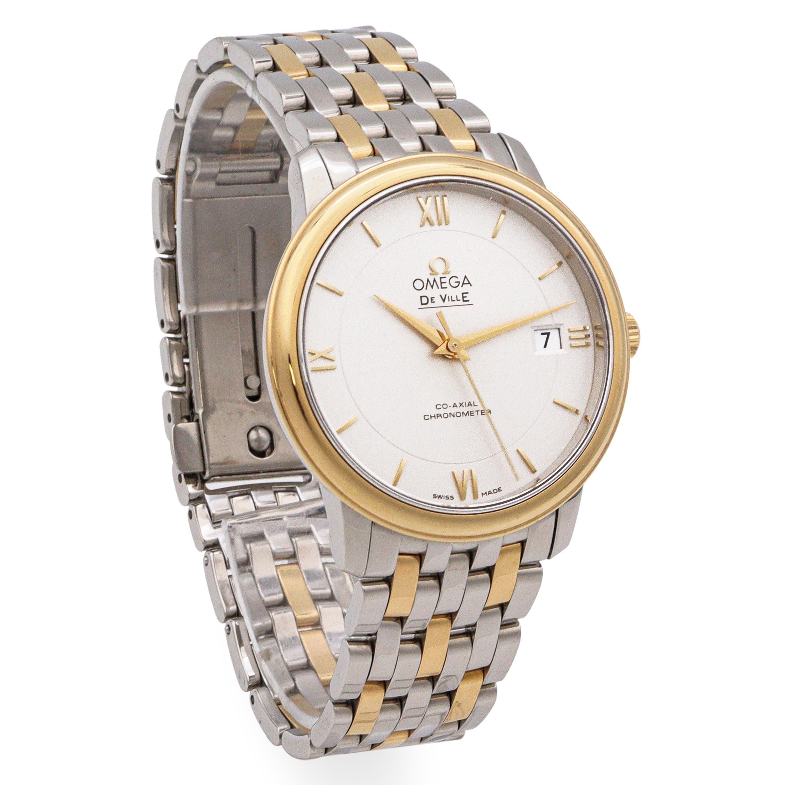 De los hombres Reloj Omega De Ville Prestige Oro Amarillo Acero Inoxidable Fecha Automático Hombre en venta