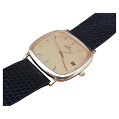 Omega De Ville Rare Stripped Golden Dial 196.0317.1 Mens Watch