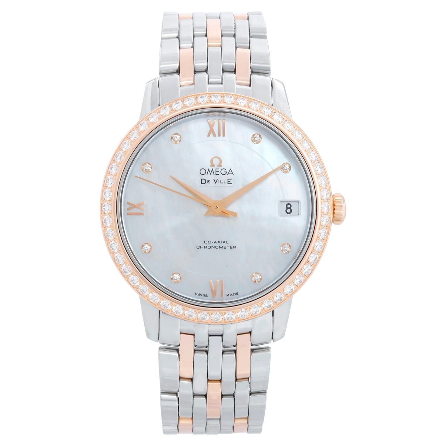 Omega De Ville Rose Gold & Stainless Steel  Women's Watch 424.25.33.20.55.002 For Sale