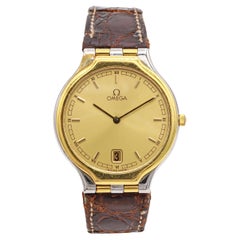 Omega De Ville Symbol 18k Gold Steel Quartz Men
s Watch