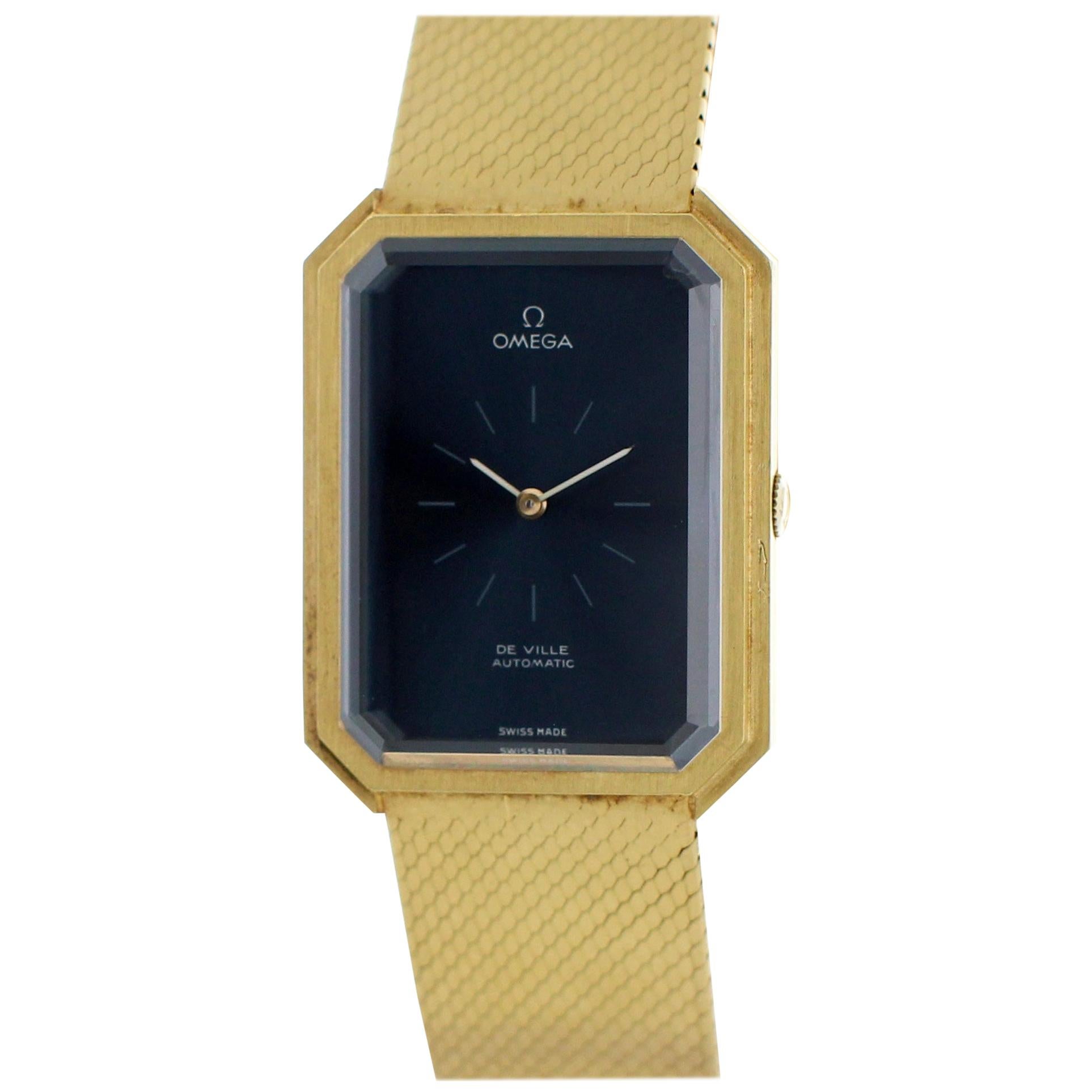Omega De Ville Vintage 18 Karat Yellow Gold Watch For Sale