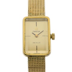 Omega De Ville Vintage vergoldete Edelstahl-Quarz-Damenuhr 511.445, Vintage