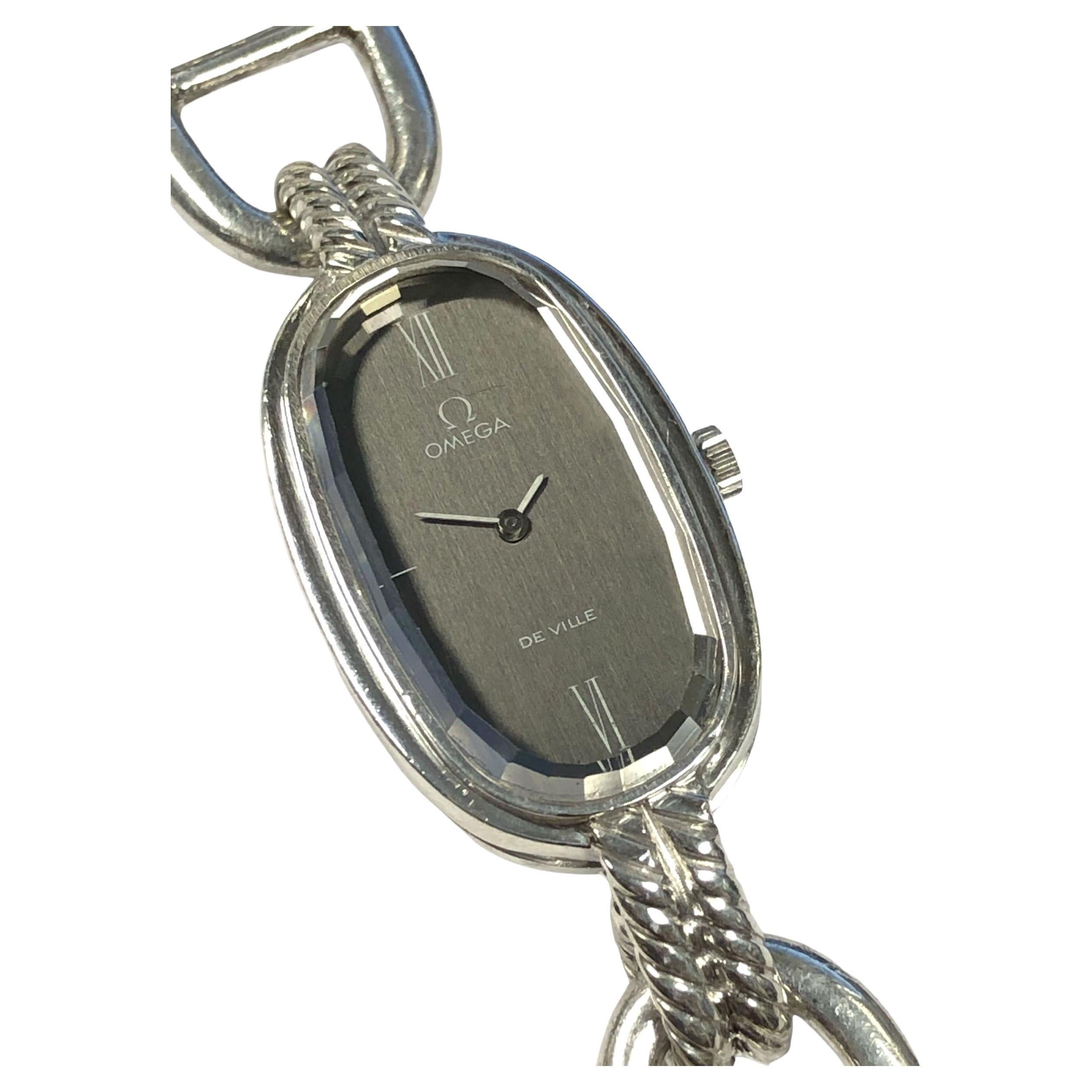 Omega De Ville Vintage Silver Mechanical Bracelet Wrist Watch