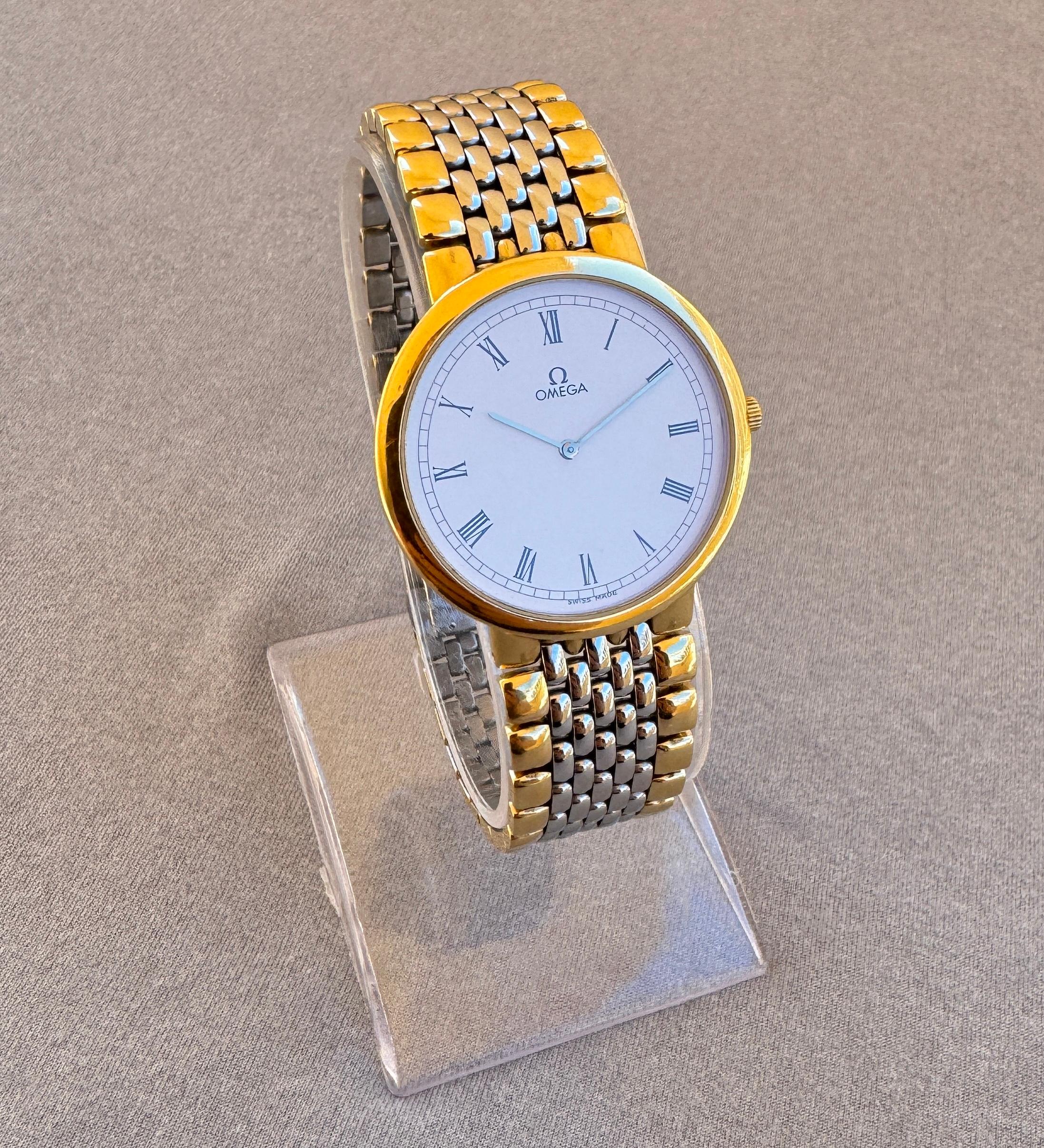 Reloj Omega De Ville Blanco Esfera Romana Fecha en Bueno estado para la venta en Toronto, CA