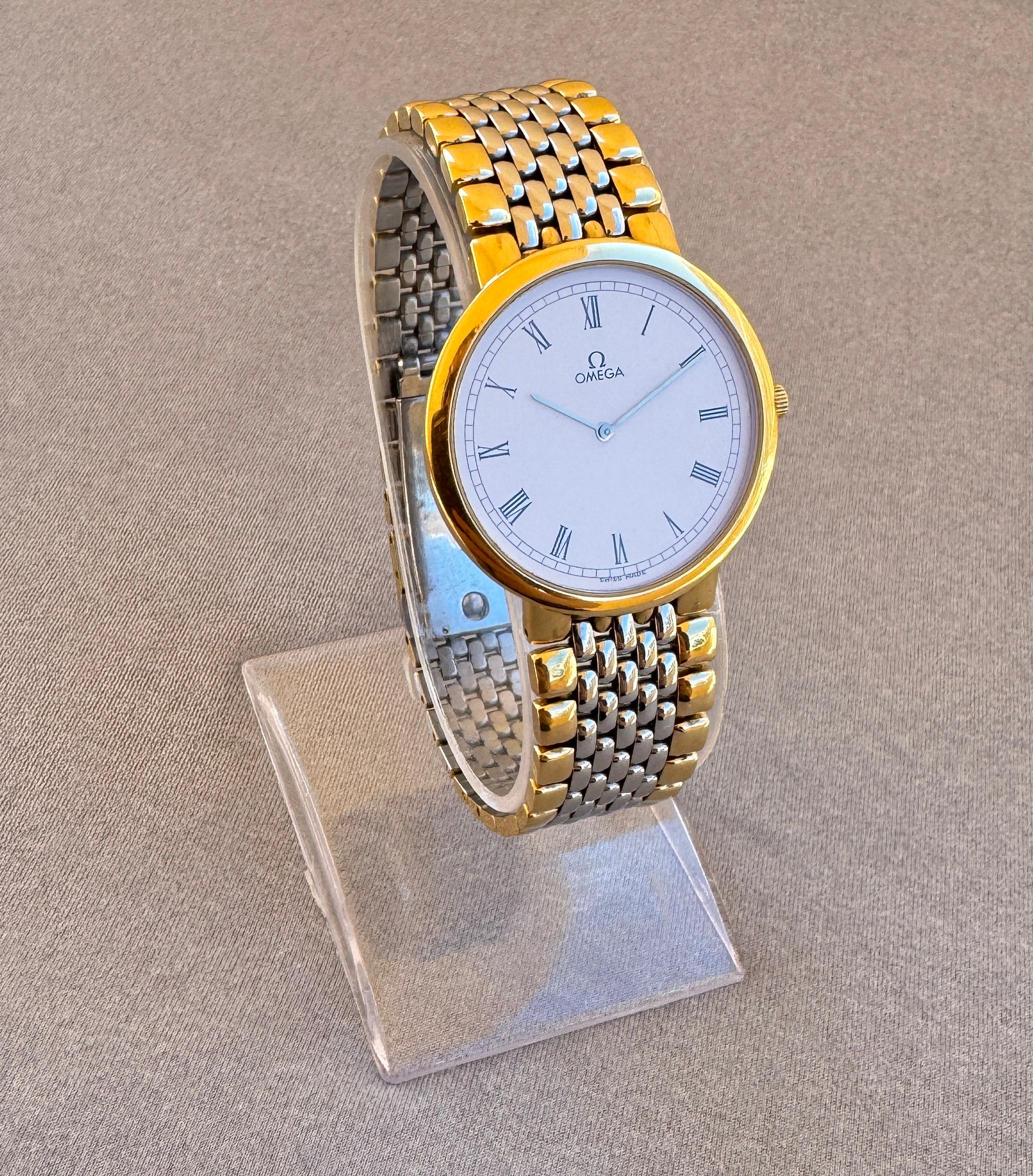 De los hombres Reloj Omega De Ville Blanco Esfera Romana Fecha en venta