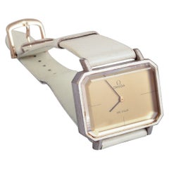 Omega De Ville. Wristwatch with a white leather strap. Approx. 1980.