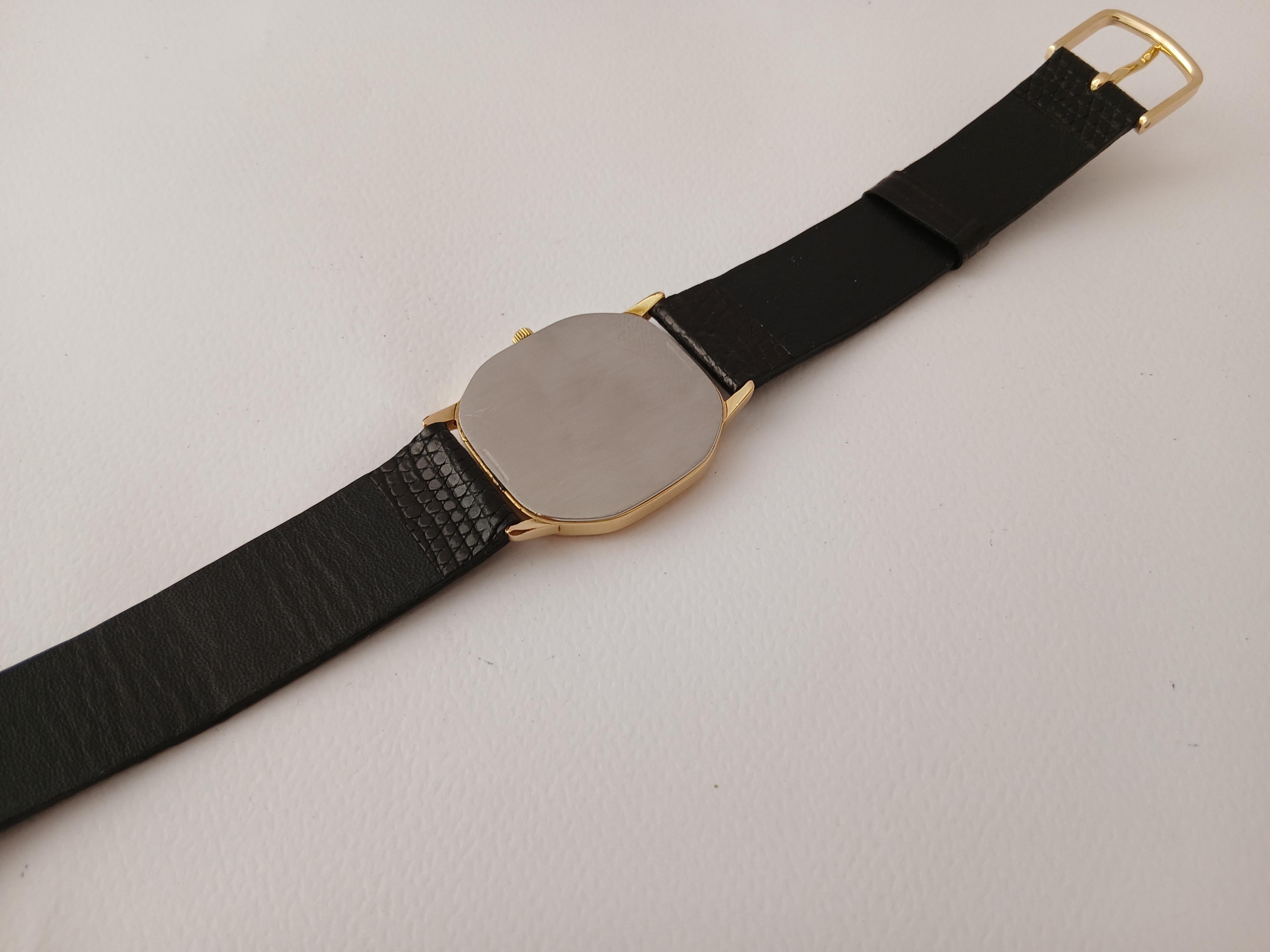 Omega Del1950031417 Golden Dial Gold Plated Tonneau Case Men's Wat en vente 5