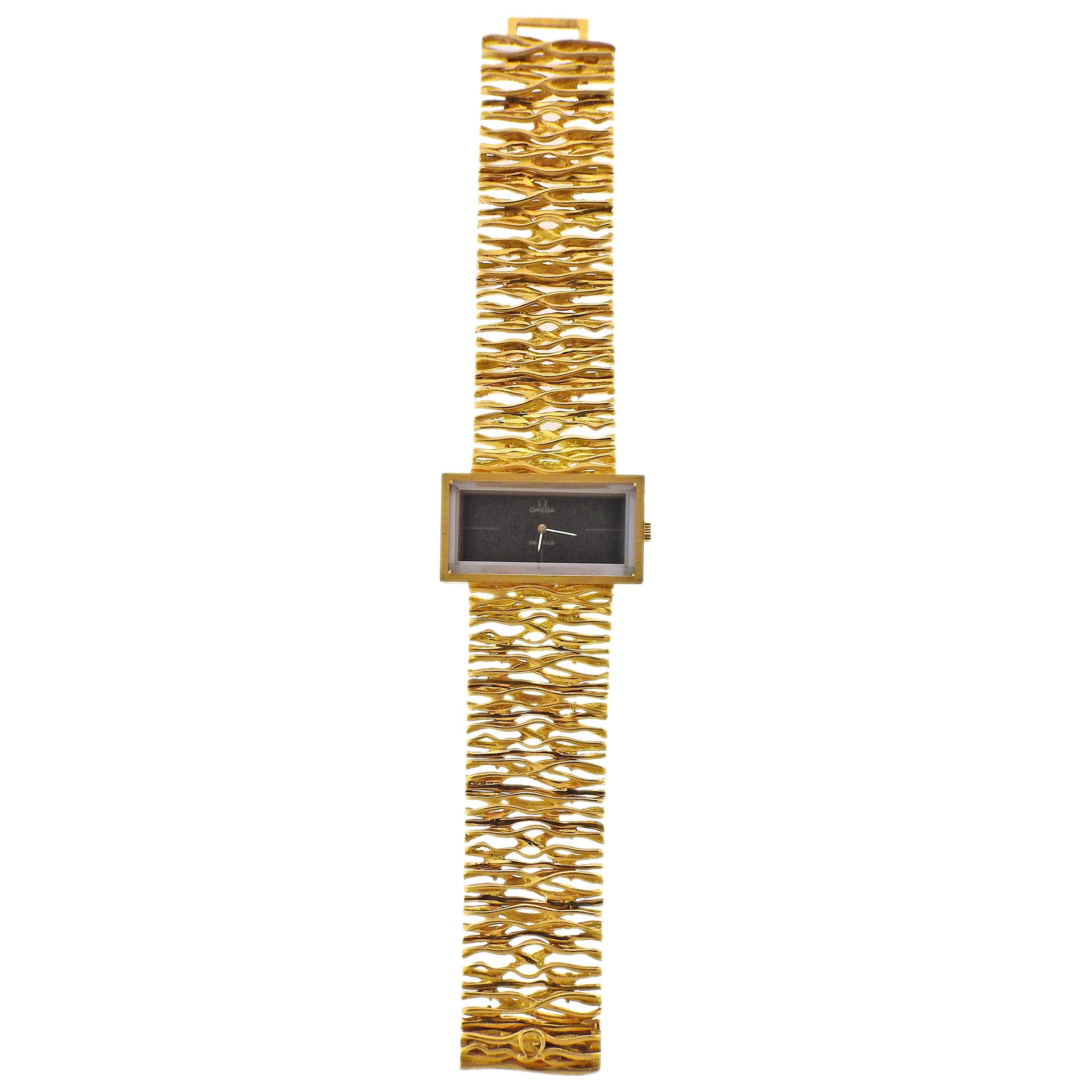 Omega DeVille 1970s Gold Watch Bracelet For Sale at 1stDibs