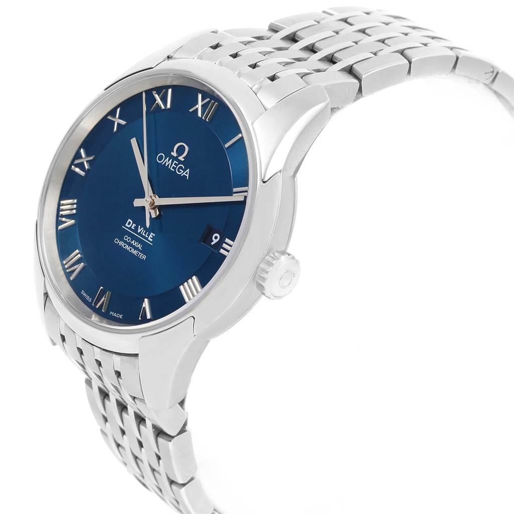 Men's Omega Deville Co-Axial Blue Dial Watch 431.10.41.21.03.001 Unworn