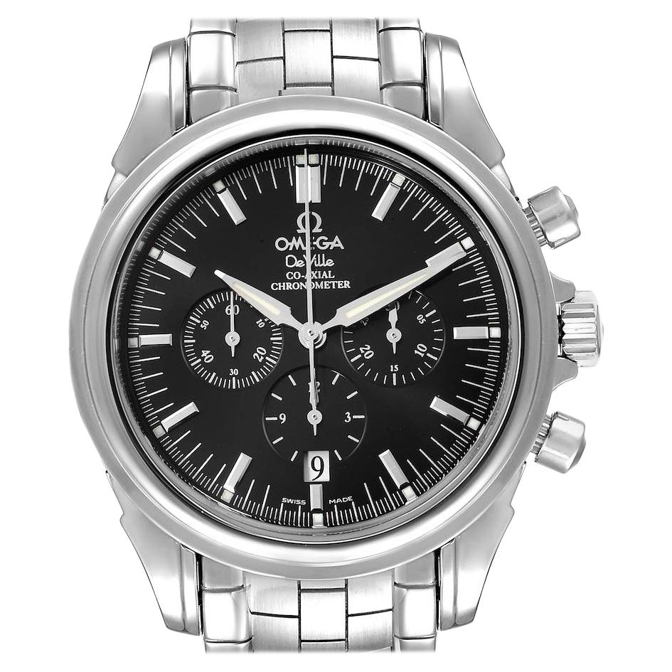 Omega DeVille Co-Axial Chronograph Steel Mens Watch 4541.50.00 Box Card For Sale