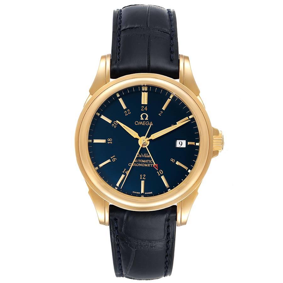Omega DeVille Co-Axial Chronometer Gelbgold Uhr 4633.80.00 Box-Karte. Automatisches Co-Axial Uhrwerk mit Automatikaufzug. rundes Gehäuse aus 18k Gelbgold mit einem Durchmesser von 39 mm. glatte Lünette aus 18 Karat Gelbgold. Gewölbtes, kratzfestes