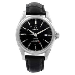 Omega DeVille Co-Axial GMT Acier Cadran Noir Automatique Montre Homme 4833.51.31