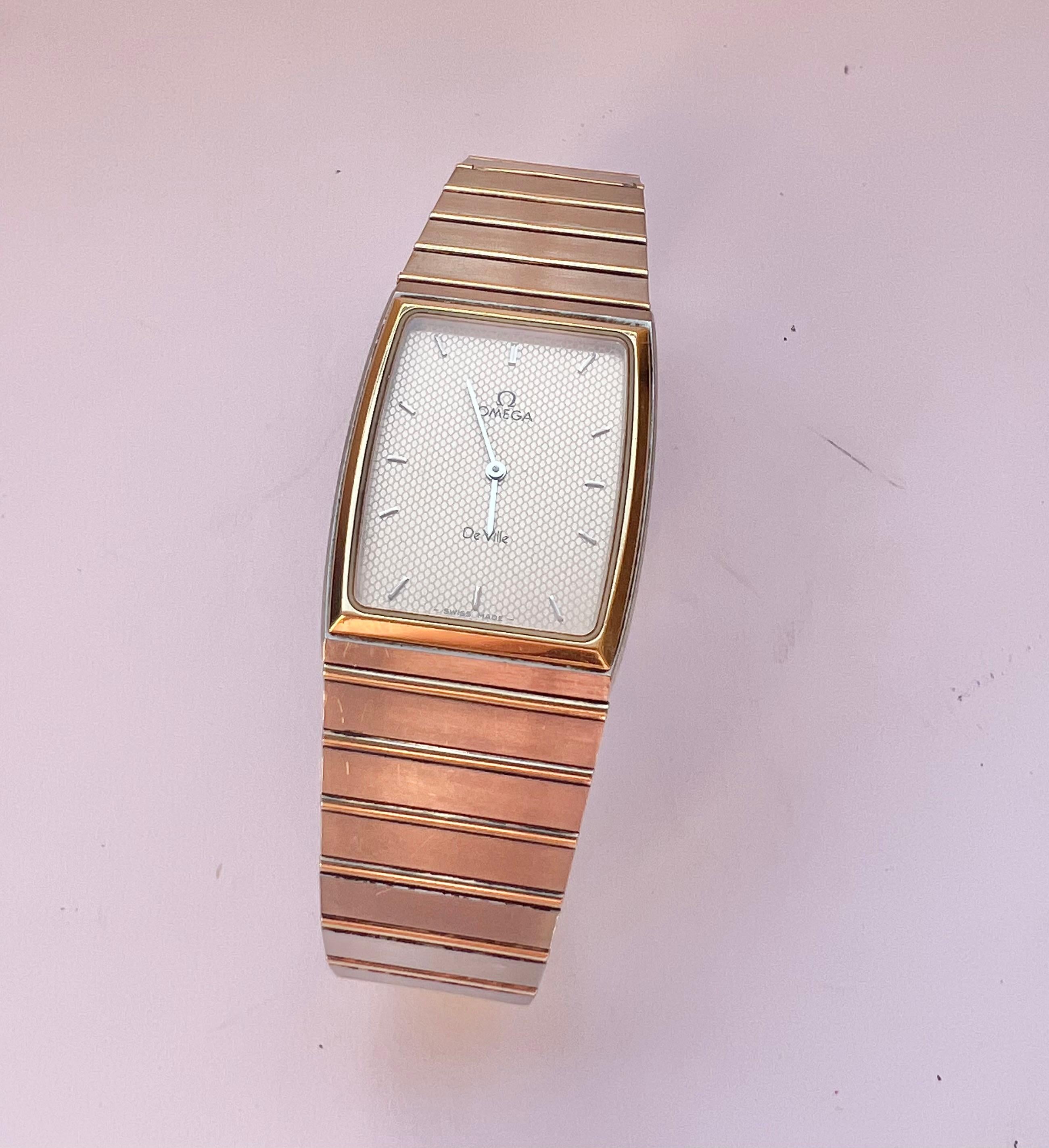 Omega DeVille Honigwabe Zifferblatt Ref 1950033 Cal 1365 volle Bar zwei Tone Uhr 6