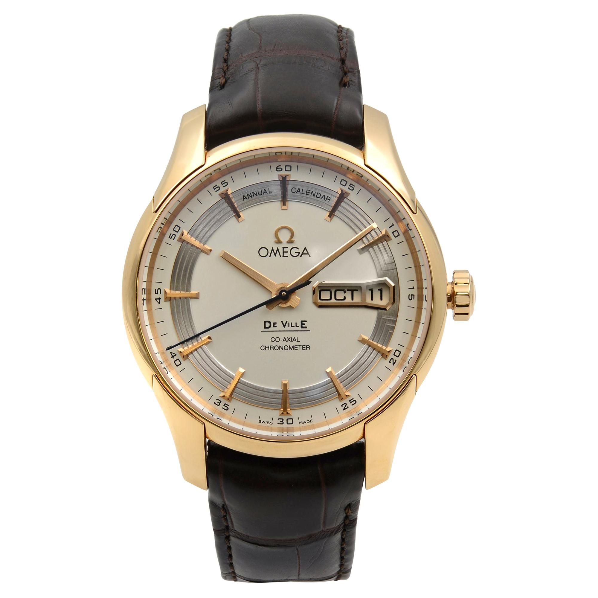 Omega DeVille Hour Vision 18K Rose Gold Automatic Mens Watch 431.63.41.22.02.001 For Sale