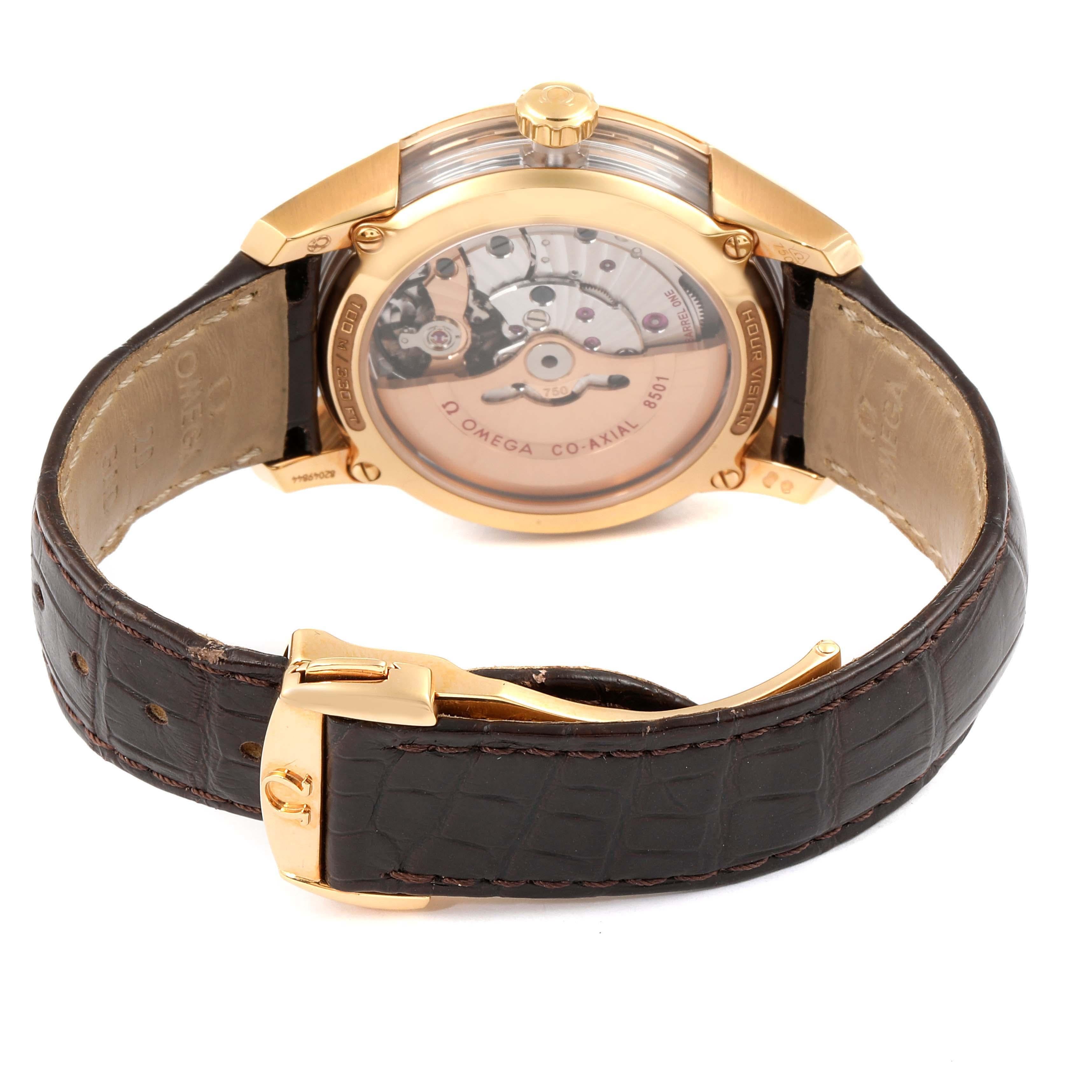 Omega DeVille Hour Vision 18k Rose Gold Watch 431.63.41.21.13.001 Unworn 1