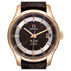 Used Omega DeVille Hour Vision 18k Rose Gold Watch 431.63.41.21.13.001 Unworn