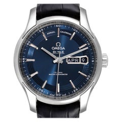 Omega DeVille Stunde Vision blaues Zifferblatt Stahl Uhr 433.33.41.22.03.001 Box-Karte