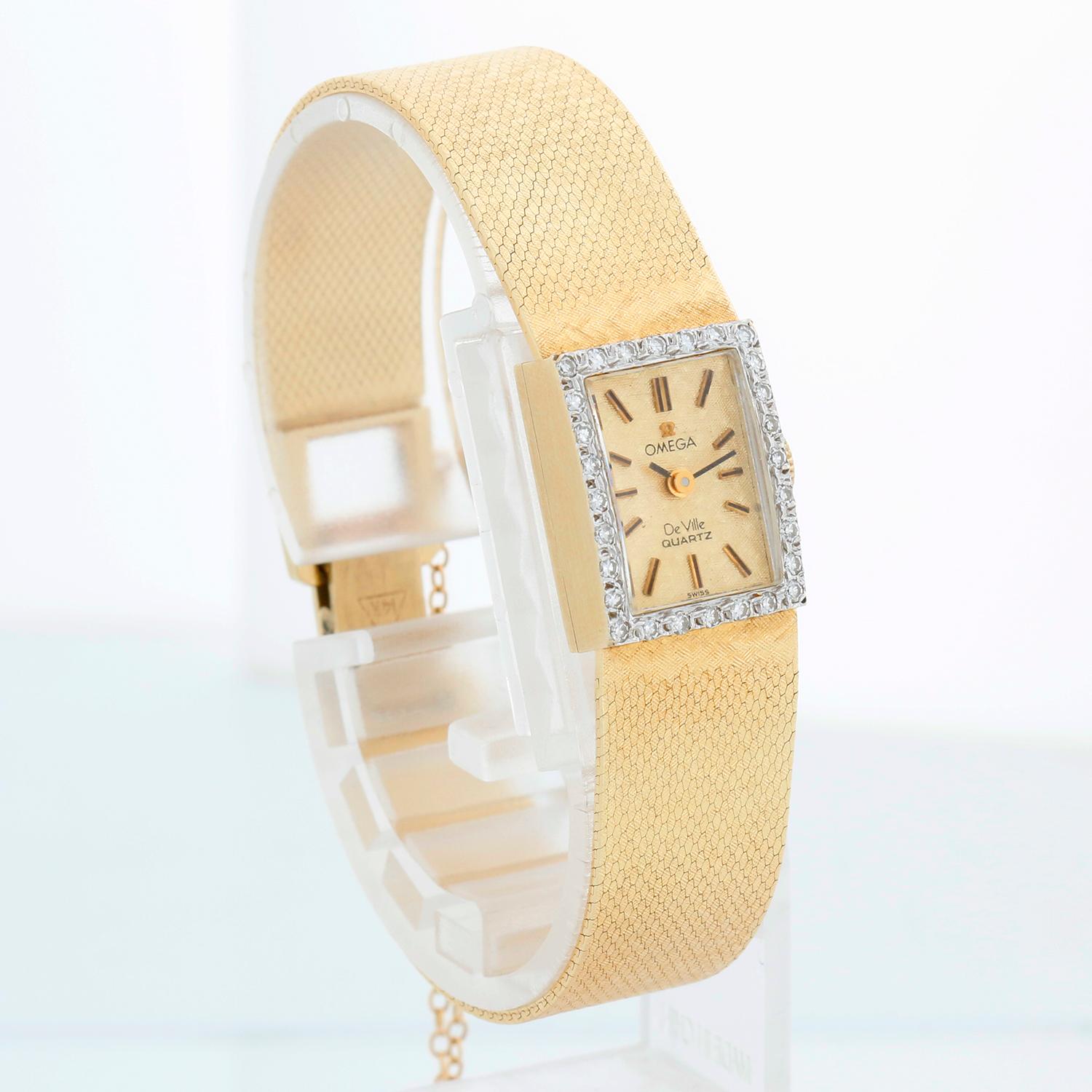 Omega DeVille Montre habillée pour hommes en or jaune 14k Pour femmes en vente