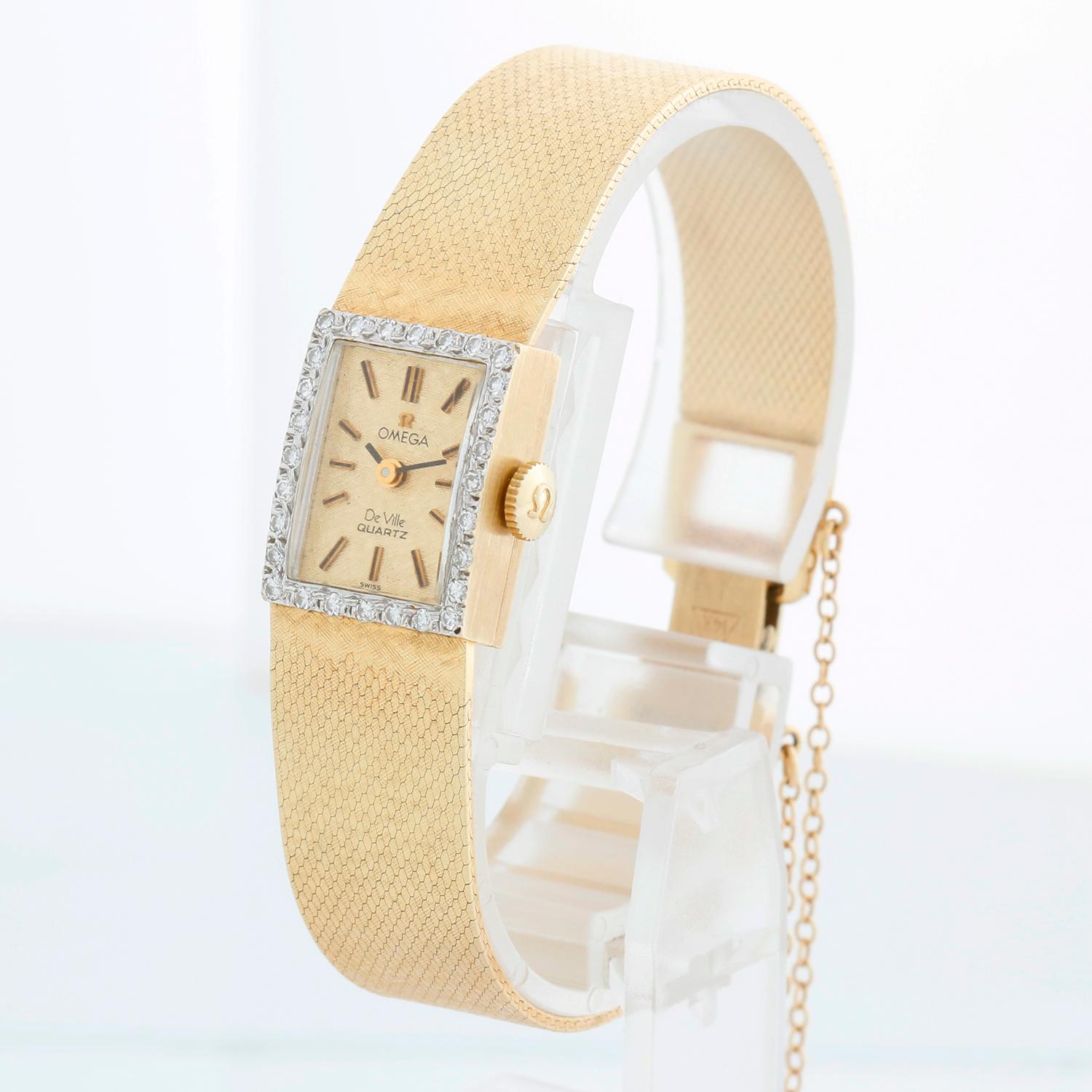 Omega DeVille Montre habillée pour hommes en or jaune 14k en vente 1