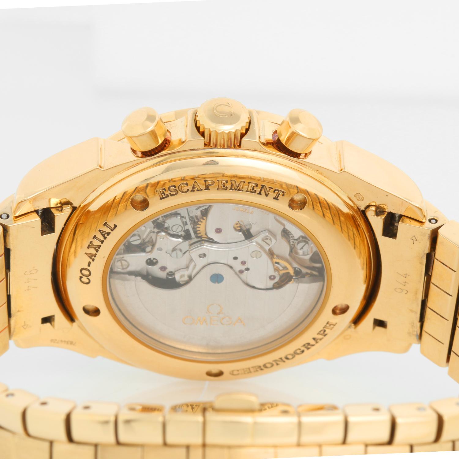 Omega DeVille Men's Yellow Gold  Co-Axial Chronograph Men's Watch  4141.30.00 For Sale 1