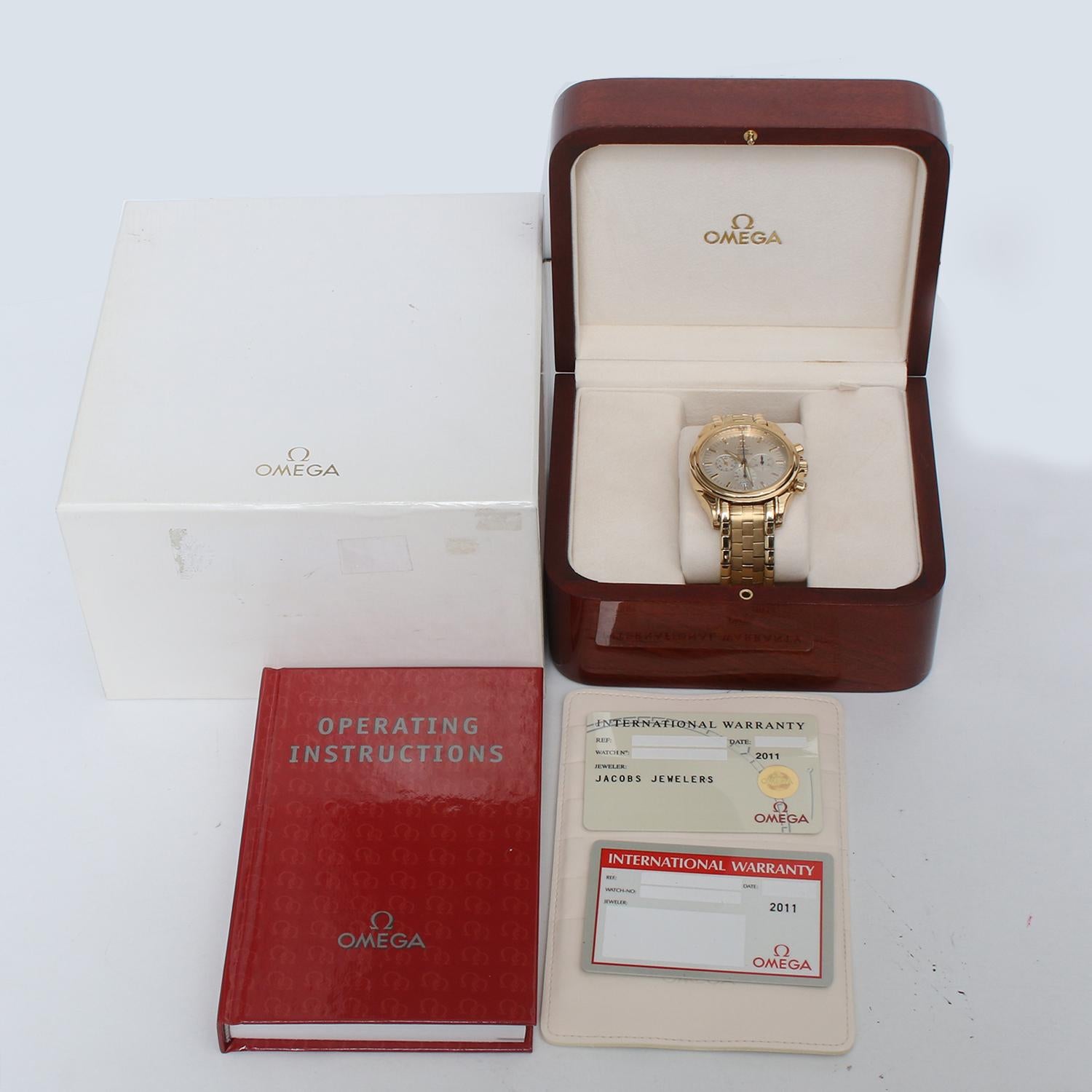 Omega DeVille Men's Yellow Gold  Co-Axial Chronograph Men's Watch  4141.30.00 For Sale 3