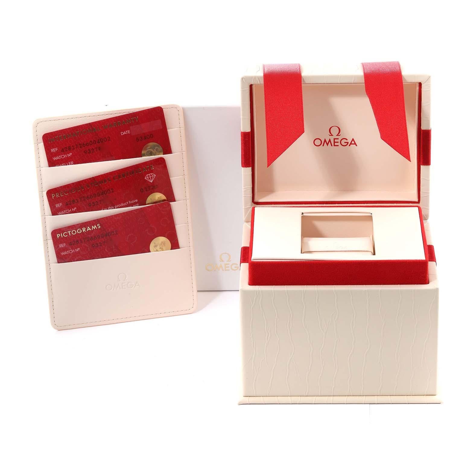 Omega DeVille Mini Tresor Stahl Diamant Damenuhr 428.17.26.60.04.002 im Angebot 5